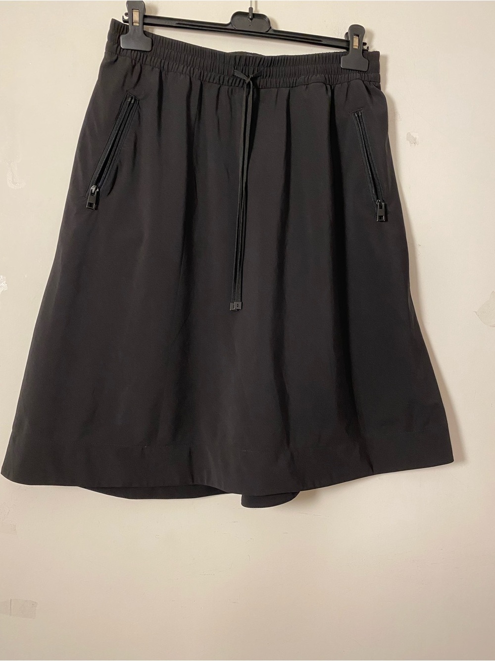 Black Drawstring A-Line Skirt